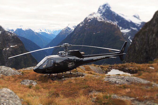 Milford and Fiordland Highlights Tour by Helicopter from Queenstown - Milford Sound from above