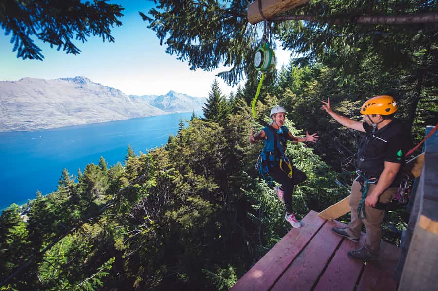 Queenstown: 1-Hour Zipline Tour with 2-Lines & 21-Meter Drop - Getting comfortable on the first zip line