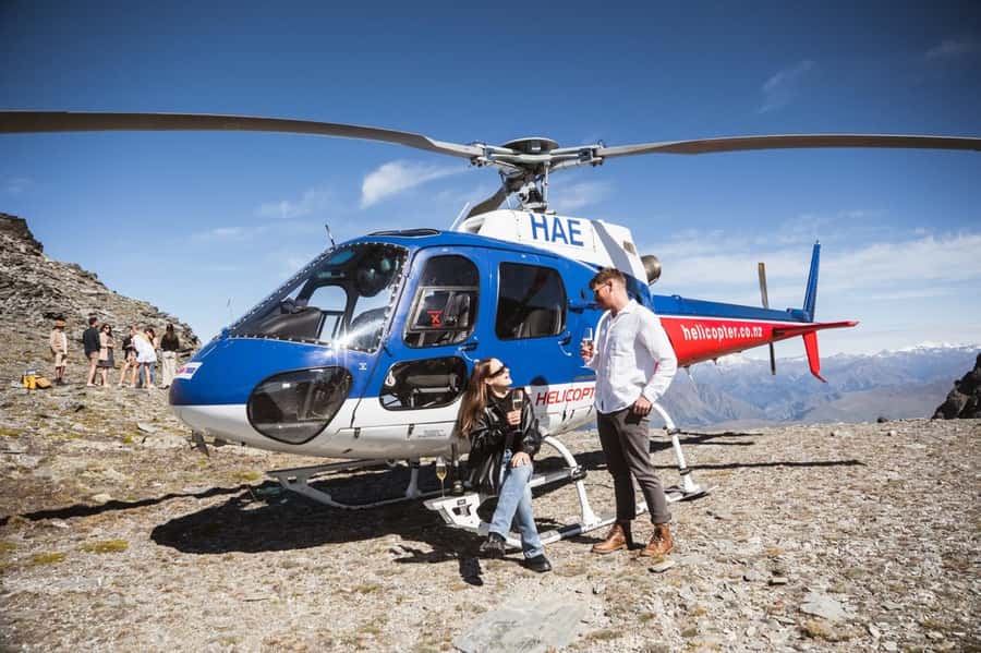 Queenstown: Helicopter & Wine Tasting Tour - From Queenstown pickup to the helicopter base