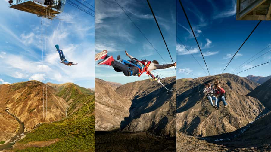 Queenstown: Nevis Thrillogy (Bungy, Swing, Catapult) - The Nevis Swing, a 70m drop into a 300m arc
