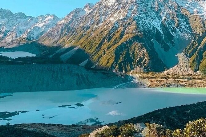 Queenstown to Christchurch One Way Tour Via Lake Tekapo & Mt Cook - Lake Pukaki brings the colour back into view